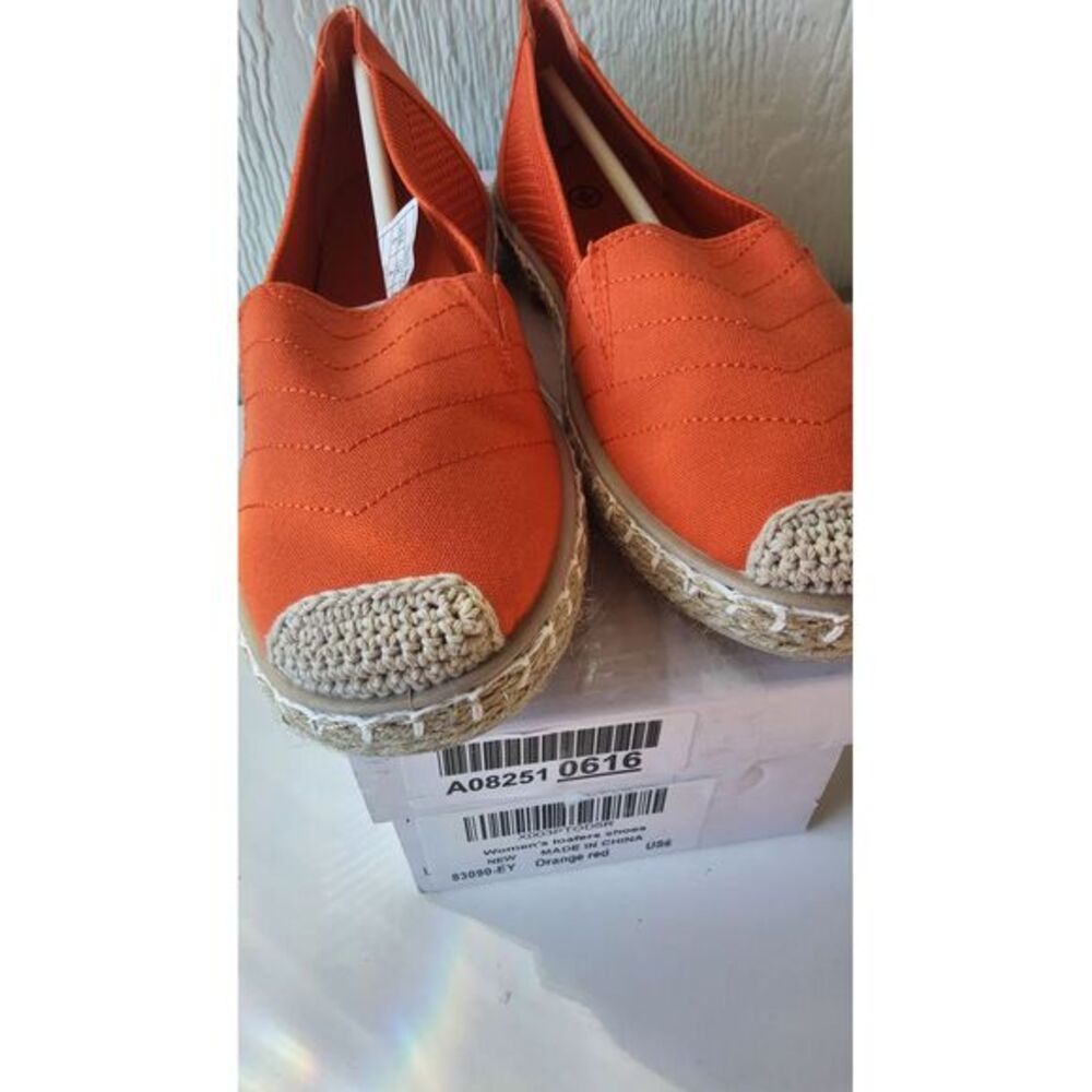 Women's Flats Shoes,Breathable  Flats, Slip on Shoes.  Orange Red.‎ Size 6 - Picture 11 of 11